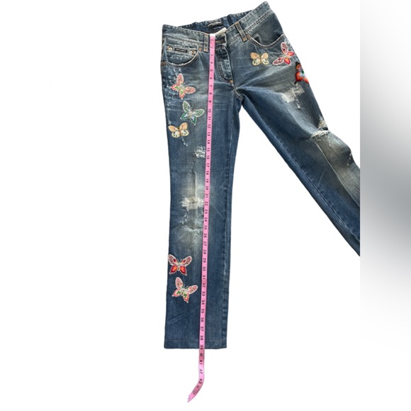 Dolce & Gabbana Vintage Embroidered Butterfly Jeans - Picture 10 of 12